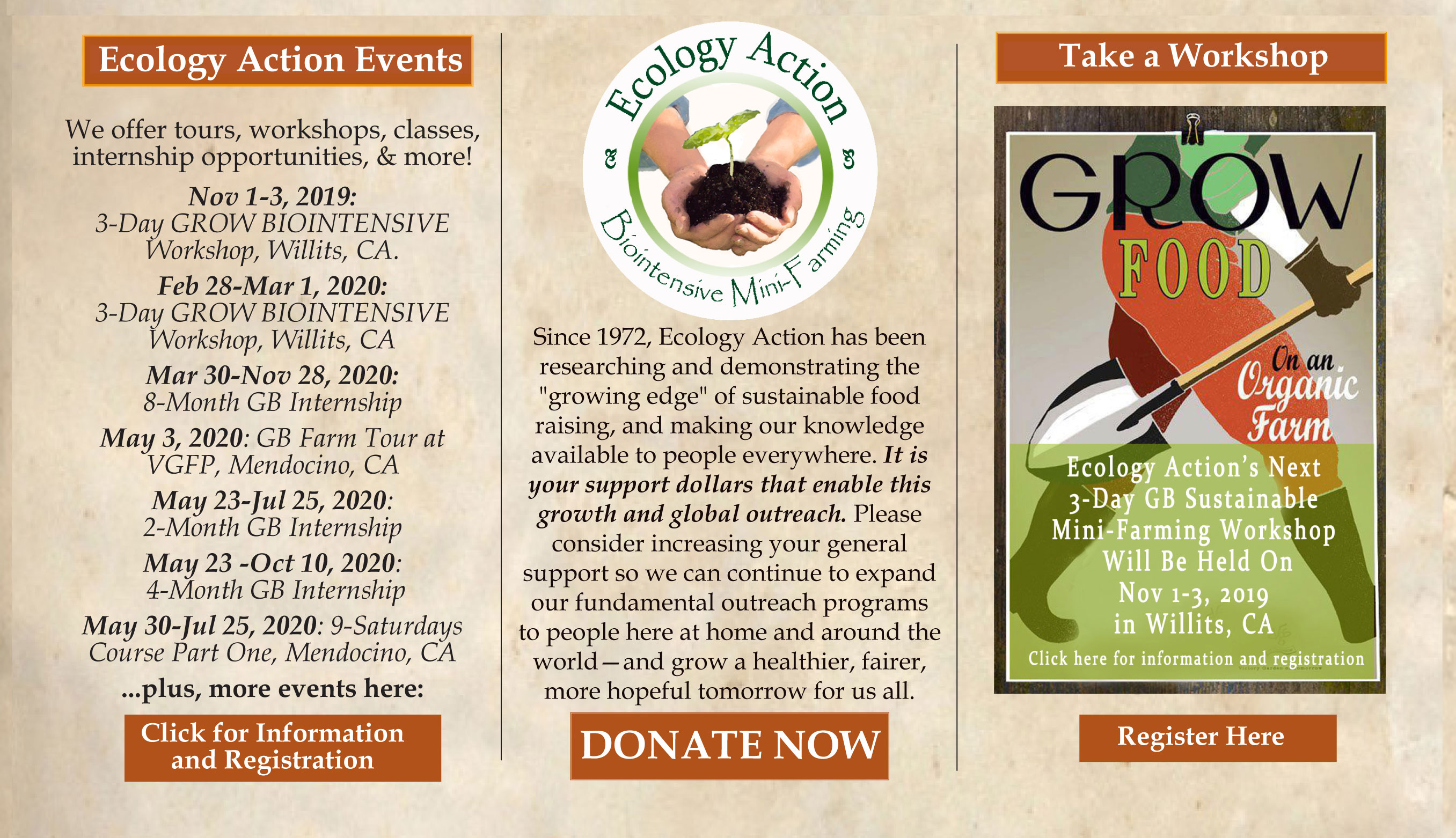 ______
47 Years.
152 Countries.
Millions of people educated.
Millions of garden beds created.
Billions of pounds of fertile soil grown.
...and we're just getting started.
Grow Hope. Grow Abundance.
GROW BIOINTENSIVE!
Please donate to keep our work growing at home and around the world!
https://secure.growbiointensive.org/
___________________________________________
©2018 Ecology Action. All Rights Reserved.
---------------------------------------------------------------------