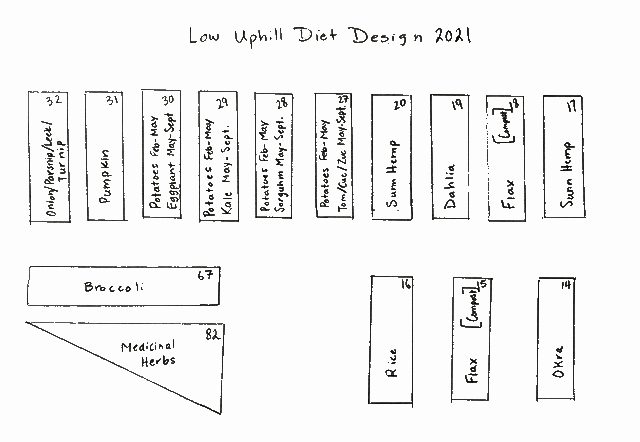 10-Bed Unit Diet Design Example with beds laid out and crops indicated in the text