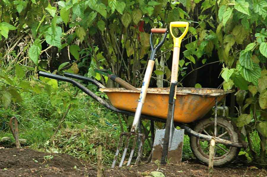 Tools and Wheelbarrow